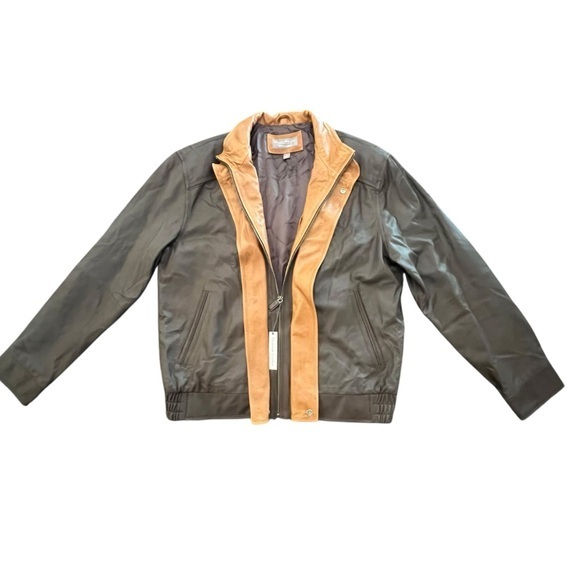 Daniel Cremieux Signature Collection Brown‎ / Tan Premium Leather NWT Size Large